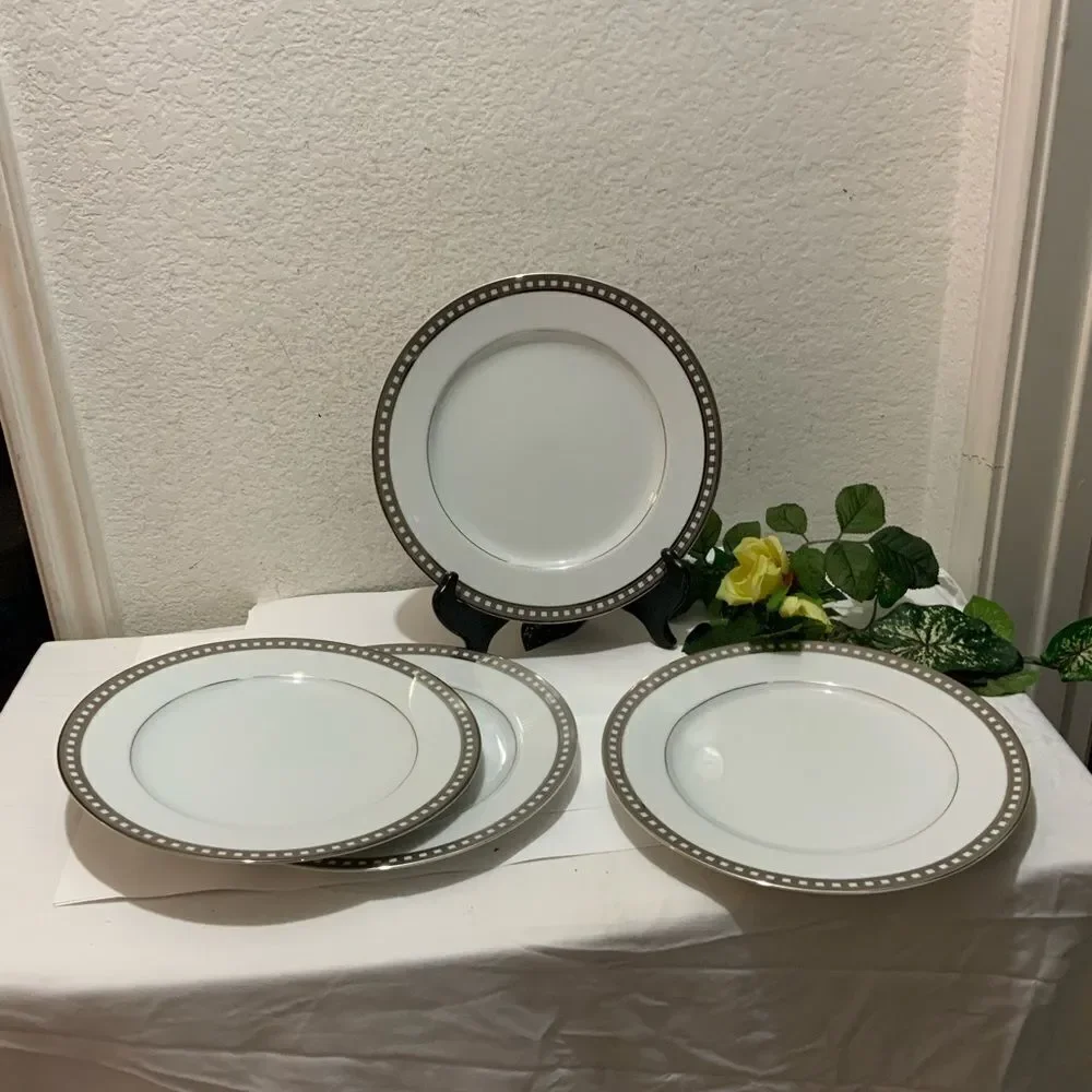COPY - Mikasa Fine China Platinum Symmetry 10 3/4 “ Set of 4 Dinner  Plate L562…